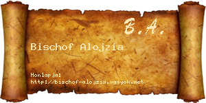 Bischof Alojzia névjegykártya